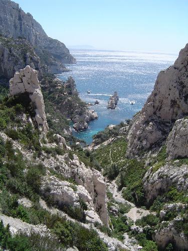 Uno de los bellos paisajes de la zona conocida como Les Calanques, cerca de Marsella