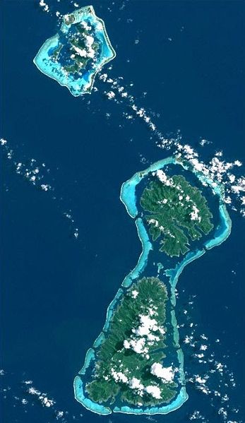 Mapa de las tres perlas del Pacífico: Bora Bora, Tahaa y Raiatea