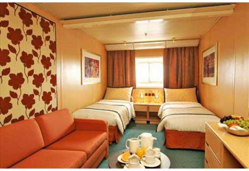 Una de las confortables cabinas del Costa Europa