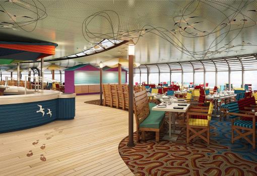 El buffet Cabanas situado en la Popa del Disney Magic