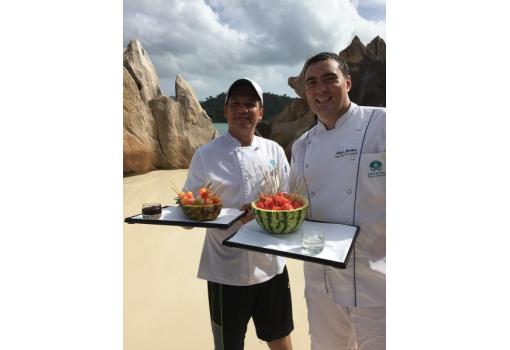 Servicio Crystal en una playa de Seychelles