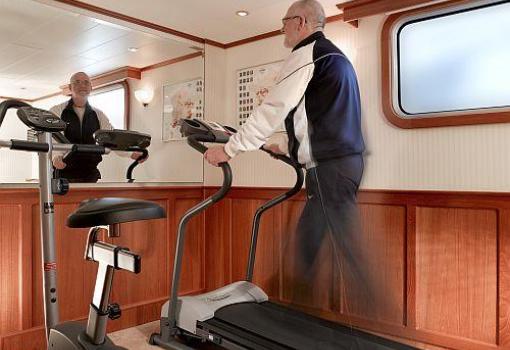 El buque ofrece novedades como este gimnasio